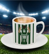 Resim Bk Gift Kişiye Özel Baba&çocuk Yeşil-beyaz Forma Tasarımlı Türk Kahvesi Fincanı, Arkadaşa Hediye, Sevgiliye Hediye, Taraftar Hediyesi Kobitmeyencom347 