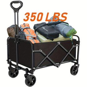Resim Ayarlanabilir Koluyla Ağır Hizmet Katlanır Araba - 360° Tüm Zemin Tekerlekleri, Yan Cebi - Spor, Bahçe, Takım Aktiviteleri, Alışveriş İçin İdeal - Siyah/Beyaz, Spor Ekipman Taşıma|Katlanır Yardımcı Araba|Ayarlanabilir Kolu 