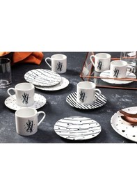 Resim Porland Sidereal 6 Kişilik Kahve Fincan Takımı 90cc 12 Parça 