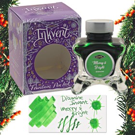 Resim Diamine Inkvent Purple Edition Shimmer Merry&Bright Mürekkep 