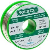 Resim 0.75 mm 200 G Kurşunsuz Lehim Teli (%99,3 Sn /%0,7 Cu) 