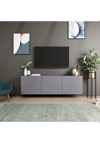 Resim Bmdekor Tv Sehpası Duvara Asma Wishe Antrasit 150 Cm 