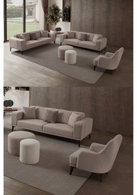 Resim Regnar 3+3+1 Koltuk Takımı Sütlü Kahve Sütlü Kahve 