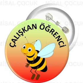 Resim Misal Çocuk Rozet 08 - Çalışkan Öğrenci (5 ADET) 