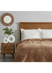 Resim Karaca Home Sandra Bej Çift Kişilik Balık Sırtı Pamuk Battaniye Bej 