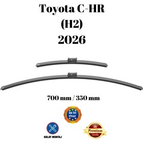 Resim Toyota C-hr H2 2026 Uyumlu Ön Cam Muz Tipi Silecek Süpürgesi Seti 700/350mm Silbak 