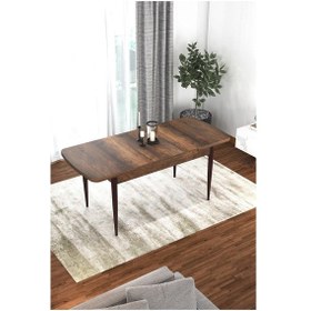 Resim Canisa Kor Serisi Barok Ahşap Desen Açılabilir 70x114 Yemek Masası Takımı, 6 Lacivert Sandalye Masa Barok Sandalyeler Lacivert 