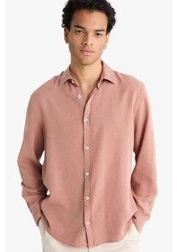 Resim Defacto Regular Fit Twill Uzun Kollu Gömlek G0406ax25aubr496 Bordo 