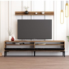 Resim Variant Istanbul Tv Ünitesi Ve Sehpa Takımı - Ceviz /Siyah Mermer 