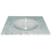 Resim Cam Lavabo Mermer Desen Gümüş 100 x 56 CM 