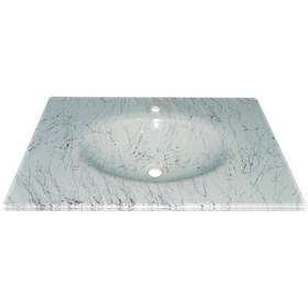 Resim Cam Lavabo Mermer Desen Gümüş 100 x 56 CM 
