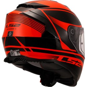 Resim Ls2 Storm 2 Dodger Mat Siyah-Neon Turuncu Kapalı Kask 