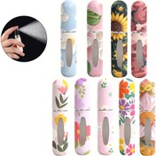 Resim Taşınabilir 5ml Çiçek Motifli Parfüm Sprey Şişesi - Doldurulabilir Mini Seyahat Atomizer, Kozmetik Pompa Dağıtıcı, Dayanıklı Plastik, BPS İçermez 