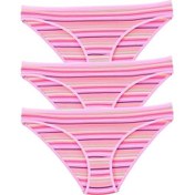 Resim Kadın 3'Lü Paket Desenli Bikini Külot Pembe (481017921)-Tek Ebat-Pembe 
