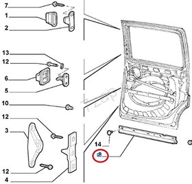 Resim 51824119 FIAT FITIL DOBLO SURGULU KAPI ALT CONTA SAG 