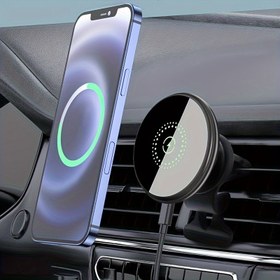 Resim Manyetik Kablosuz Telefon Tutucu Araba Şarjı Hızlı Şarjlı Manyetik Araba Telefon Tutucu iPhone 16/16 Pro/16 ProMax/15/15 Pro/15 Pro Max/15 Plus/14/14 Pro/14 Pro Max/14 Plus/13/13 Pro/13 Pro Max/12/12 Pro/12 Pro Max/12 Mini Serisi için 