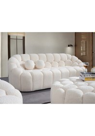 Resim Most Balloon Üçlü Kanepe İthal Beyaz Teddy Kumaş Evinize Teslim 