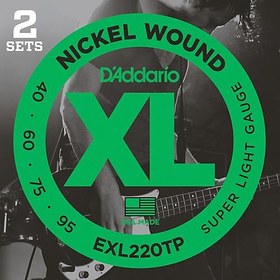Resim D'Addario EXL220TP XL Nickel Serisi Bas Gitar Tel Seti (Super Light - 40-95 - Long Scale) 