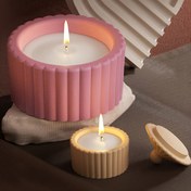 Resim DIY Dairesel Çizgili Alçı Takı Saklama Kutusu Epoksi Reçine Kalıp Çimento Beton Alçı Kil Kalıbı El Yapımı Mum Kupa Kapaklı Mum Kavanozu Balmumu Tutucu Sukulent Saksı Silikon Kalıp Ev Dekoru 