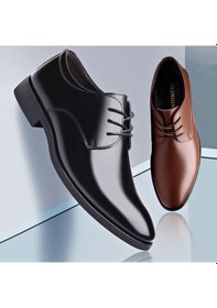 Resim Sones Takım Elbise Groomsmen Erkek Ayakkabı İş Resmi Günlük Deri Ayakkabı Kahverengi 