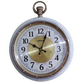 Resim Yuvarlak Duvar Saati Sarkaçlı Altın - Beyaz 