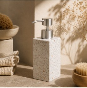Resim The Voguemaxima Mosaico Mozaik Görünümlü Sıvı Sabunluk Beyaz 6x17 Cm 