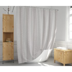Resim Zethome Banyo Perdesi 1x110x200 Tek Kanat Duş Perdesi Halka Hediyeli 5026 Beyaz 