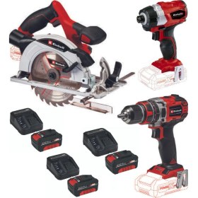 Resim Einhell Te-Ci 18 Bl Vidalama Te-Cd 18/50 Li-I Bl Matkap Te-Cs 18/165/1 Daire Testere 3X4.0AH Set 