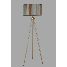 Resim Mediterian Renkli silindir lambader, modern tasarım, metal malzeme, yüksekliği 151-200 cm, şık dekorasyon. 