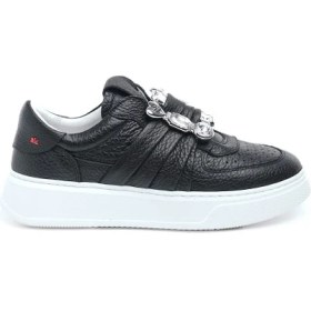 Resim Derinet Hakiki Deri Taş Aksesuarlı Kadın Sneaker 