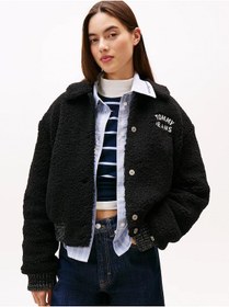 Resim Tommy Hilfiger Tjw Teddy Kolej Stili Bomber Kadın Siyah Ceket Dw0dw21666bds Siyah 