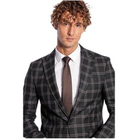 Resim Slim Fit Sivri Yaka Siyah Erkek Ceket 001 