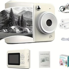 Resim Kızlar ve erkekler için anında baskı kamera - 6.1cm ekranlı taşınabilir termal yazıcı, USB şarj, monokrom çıktı, şarj edilebilir lityum pil, fotoğraflar, etiketler, yapışkan notlar için ideal - Seyahat ve öğrenci hediyesi 