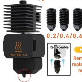 Resim Bambu Lab A1 Mini İyileştirilmiş Sıcak Son Kit, 0.2/0.4/0.6/0.8mm Nozul Seçenekleri, Entegre Isı Sönümleyici, Manyetik Montaj, 3D Yazıcı Ekstrüzyon Aksesuarları, Pilsiz, Elektronik Olmayan 
