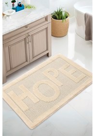 Resim Doğal Kaymaz Taban Banyo Paspas Uzun Ömürlü Yumuşak Dokulu Su Emici Yıkanabilir Hope 60x100 Krem 