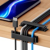 Resim 1/2/3/5 adet Kendinden Yapışkanlı Kablo Düzenleyici Klipsler - Masaüstü, Ev, Araba ve Ofis için 10 Yuvalı Dayanıklı Plastik Kordon Klipsleri - Matkap Gerektirmez Kurulum, Karışma Önleyici Tel Yönetimi, Yerden Tasarruflu Kablo Klipsleri 