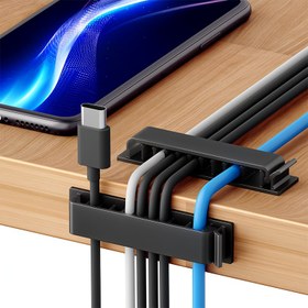 Resim 1/2/3/5 adet Kendinden Yapışkanlı Kablo Düzenleyici Klipsler - Masaüstü, Ev, Araba ve Ofis için 10 Yuvalı Dayanıklı Plastik Kordon Klipsleri - Matkap Gerektirmez Kurulum, Karışma Önleyici Tel Yönetimi, Yerden Tasarruflu Kablo Klipsleri 