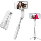 Resim Teltree Hafif Taşınabilir 360 Derece Dönebilir Akıllı Telefon Gimbal Ve Dolgu Işığı İle Profesyonel Selfie Çubuğu 