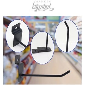 Resim Kanallı Pano Kancası Koruma Kauçuklu Siyah 20 Cm Deluxe Raf Askısı Ekstra Güçlü 55 Adet Siyah 