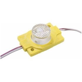 Resim 12 Volt 1.5 Watt Tek Mercekli Modül Led Sarı (Amber) -10 Adet- 