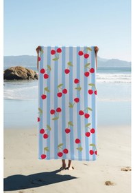 Resim Dijital Baskı Plaj Deniz Havlusu Kiraz Desenli Peştamal Hvl0034 Renkli 