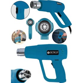 Resim Detroit Usapowertoolsdarbeye Dayanıklı Bakır Sargılı Rezistans 2kademeli Sıcak Hava Tabancası Isı Makina- Maci 