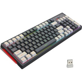 Resim Sones Hxsj L900 Rgb Arka Aydınlatmalı İki Renkli Enjeksiyon Tuş Başlıklı 2.4g Kablosuz Klavye 