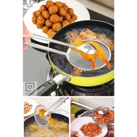 Resim Süzgeçli Kızartma Maşası ve Metal Yağ Kevgiri 