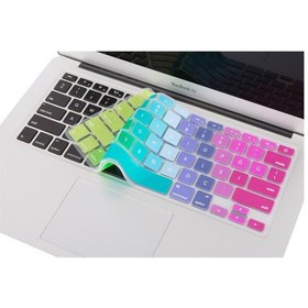 Resim Macbook Air Pro Klavye Koruyucu 13-15-17Inc İngilizcetürkçe Ustip Yeşil Pembe 