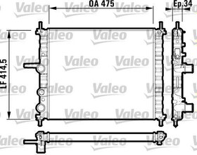Resim RADYATÖR BRAVO-BRAVA-MAREA 1.2-1.4-1.6 6V AC MEK 475x414.5x34 