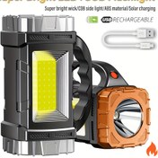 Resim 1 adet Güneş Enerjili Şarj Edilebilir LED El Feneri, COB Yan Işık ile, Gece Okuma, Yürüyüş, Kamp, Balıkçılık ve Acil Durumlar için Taşınabilir El Feneri, 1200mAh Lityum Pil Gücü, USB Şarj, 150 Parlaklık, ABS Malzeme, Güç Çıkış Kontrolü, Açık Hava Kamp Işığı | Çok Fonksiyonlu El Feneri | Dayanıklı Açık Hava El Feneri, Açık Hava Feneri 