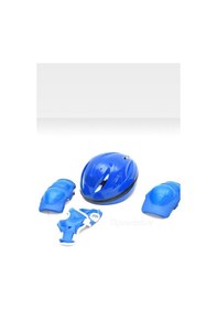 Resim Çocuk Kask Dizlik Dirseklik Eldiven Koruyucu Set 7 Parça Mavi 