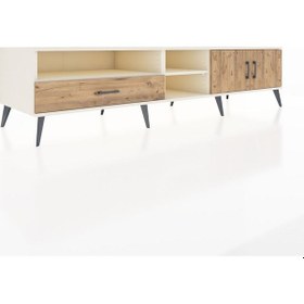 Resim Kronos Tv Ünitesi 3 Raflı Tek Çekmeceli 2 Kapaklı 220x59x51 Aytaşı-çam Atlas Çam/atlas Çam - Aytası 