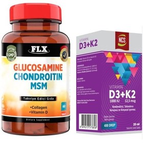 Resim Glucosamine Chondroitin Msm 60 Tablet + Ncs Vitamin D3 Vitamin K2 20 Ml 